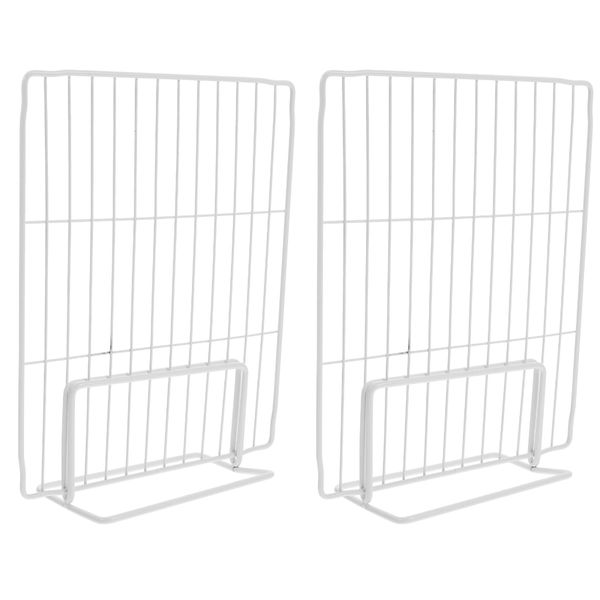 Ciieeo 2pcs Freezer Partition Chest Freezer Divider Gondola Shelf Divider Closet Shelf Organizer Freezer Drawer Dividers Fridge Shelf Divider Fridge Divider Wire Shelf Divider White Iron