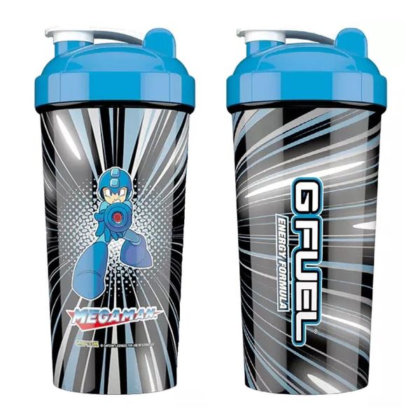 G Fuel Mega Man Blue Bomber Collector's Tall Shaker Cup 24 oz Mixer Sport Bottle