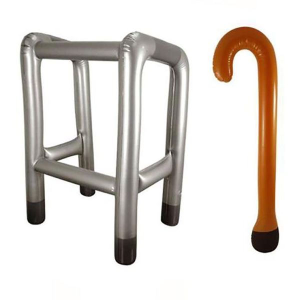 Inflatable Zimmer Frame & Walking Stick Set
