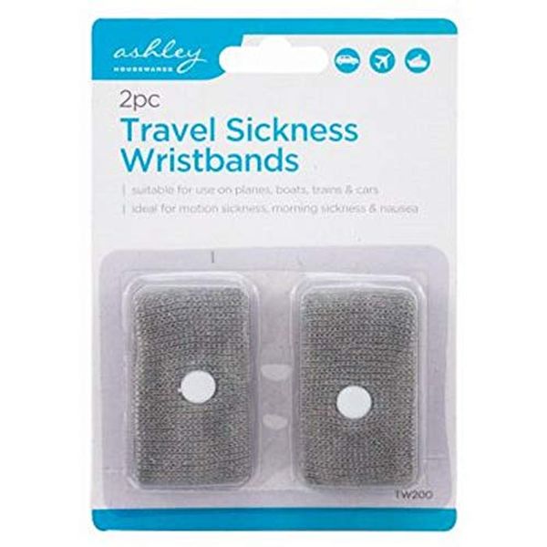 The Home Fusion Company 2 Pack Travel Sickness Wristbands Motion Nausea Journeys And Trips One Size