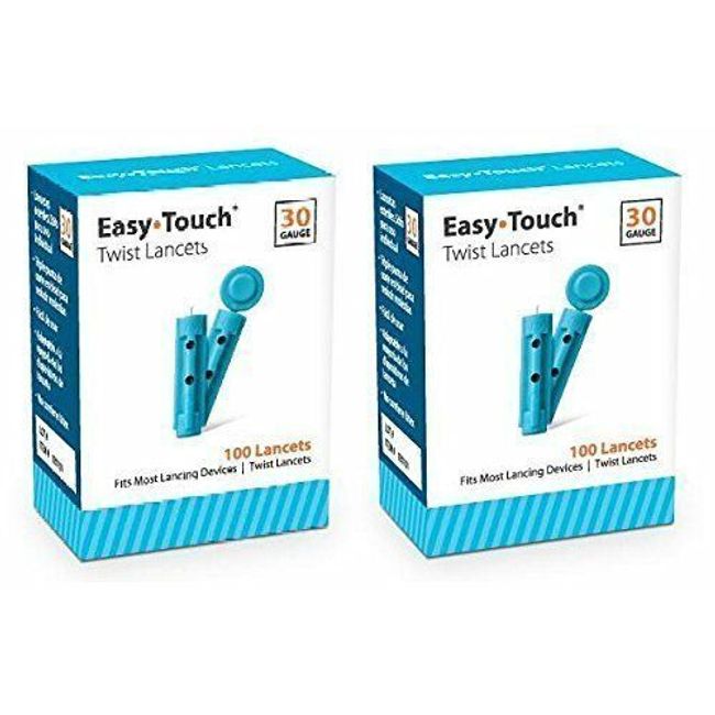 Easy Touch Twist Lancets Triple Bevel Cut Sterile Latex Free 100 ct  30G X 4