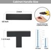 15 Pack Matte Black Cabinet Knobs - Kitchen Cabinet Knobs Black Cabinet Pulls for Kitchen Cabinet Drawer Stainless Steel Dresser Knobs for Cabinet Hardware 2in Length Single Hole Square