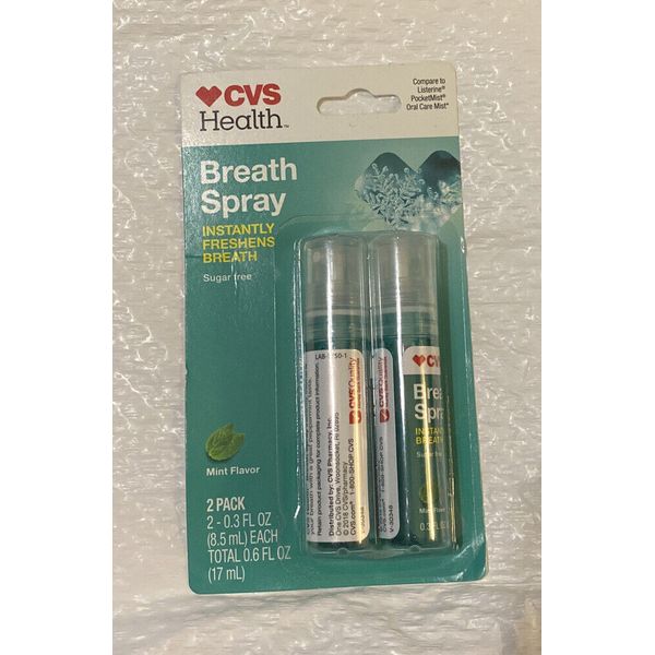 Cvs Health Breath Spray, Sugar Free Mint Flavor 2 Sprays Exp 2027