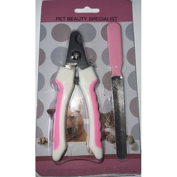 2 Piece Pet Beauty Specialist Nail Clippers NEW White/Pink