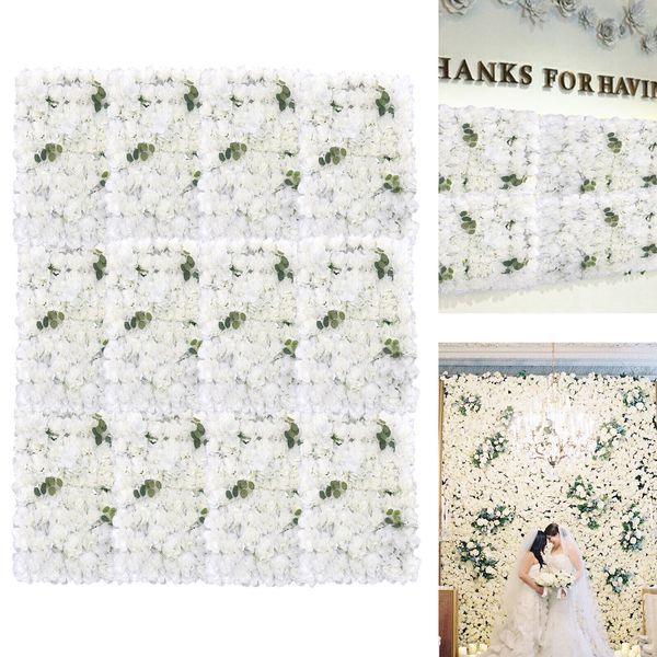 12pcs 60x40cm Artifical Flower Wall Wedding Venue Backdrop Decor Flower Panel