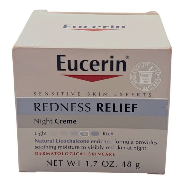 Eucerin Redness Relief Night Creme 1.7 oz Sensitive Skin Care Rosacea