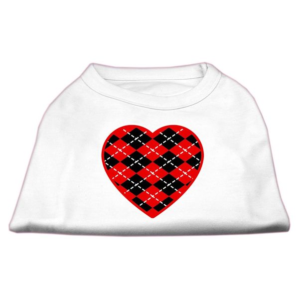 Mirage Pet Products Argyle Heart Red Screen Print Shirt White XS (8)