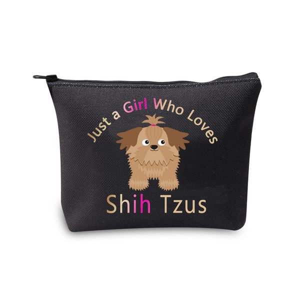 BNQL Shih Tzu Dog Gifts Shih Tzu Makeup Cosmetic Bag Just a Girl Who Loves Shih Tzus Lover Gift for Shih Tzus Owner Travel Toiletry Bag Organizer (Shih Tzu Bag)