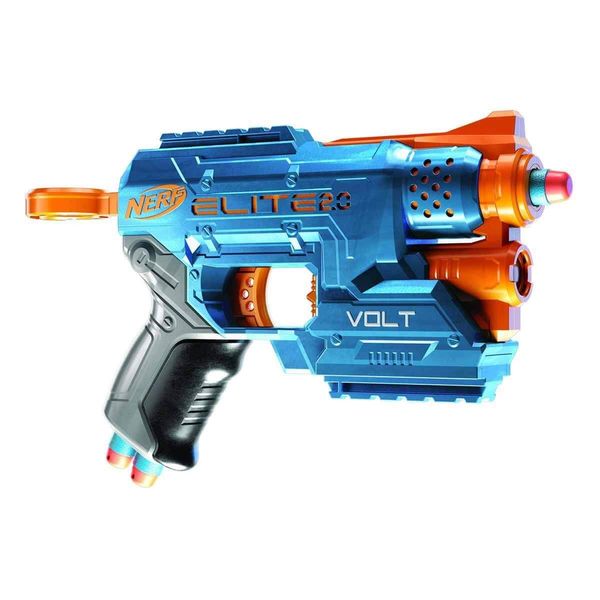 Nerf Elite 2.0 Volt SD-1 Blaster 6 Official Nerf Darts, Light Beam Targeting, 2-Dart Storage, 2 Tactical Rails to Customise for Battle, Multicolor, 5.71 x 26.67 x 20.32 cm