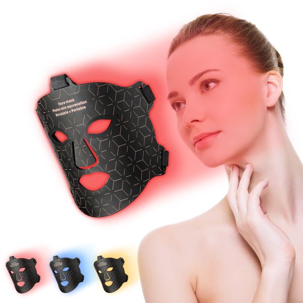 Red Light Therapy Mask, Red Light Therapy for Face, 850nm 660nm 4 Colors LED Face Mask Light Therapy, Portable and Rechargeable for Facial Led Mask Skincare at Home and Travel