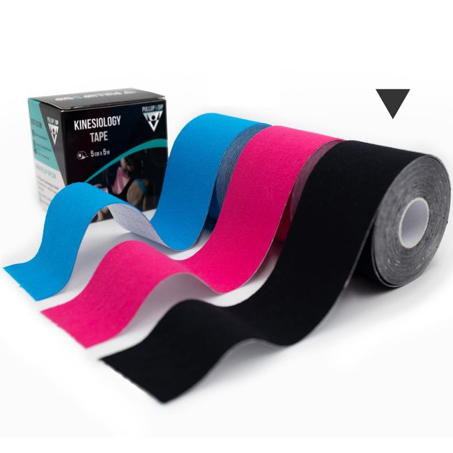 Kinesio Tapes - hautfreundliches & latexfreies Sport Tape, Kinesiologie Tape 5cm x 5m, elastisches & wasserfestes Therapie-Tape, Physio Tape mit langanhaltender Haftbarkeit (schwarz)