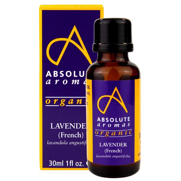 Absolute Aromas Organic Lavender French Essential Oil 30ml - 100% Pure, Natural, Certified Organic and Undiluted - for use in Aromatherapy, Massage or in a Diffuser