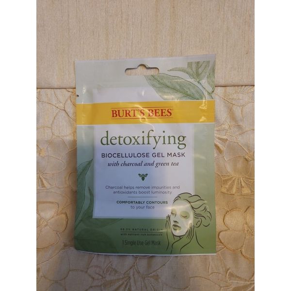 Burt's Bees-Detoxifying-Biocellulose Gel Mask-W/CHARCOAL & GREEN TEA-NEW!