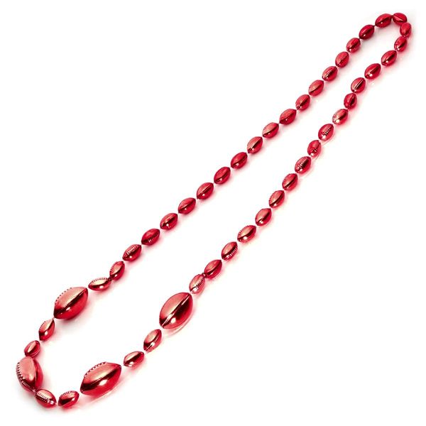 Anderson's Red Football Beads, 38 Inches, Set of 6, Fan Gear, Birthdays, Homecoming, Game Days, Sports Fan Gear,School Spirit, Football Cheerleader Accessories