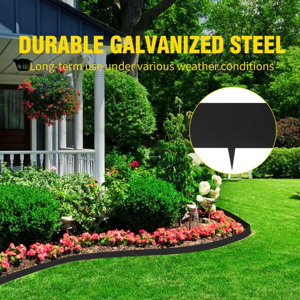 5x Stainless Steel Garden Edge Landscape Edging Metal Border Steel 39''x5.2"