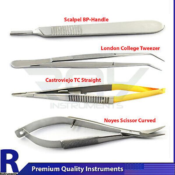 Dental Oral Surgery Kit Instruments Needle Holder Forceps Tissue Scissors Tools
