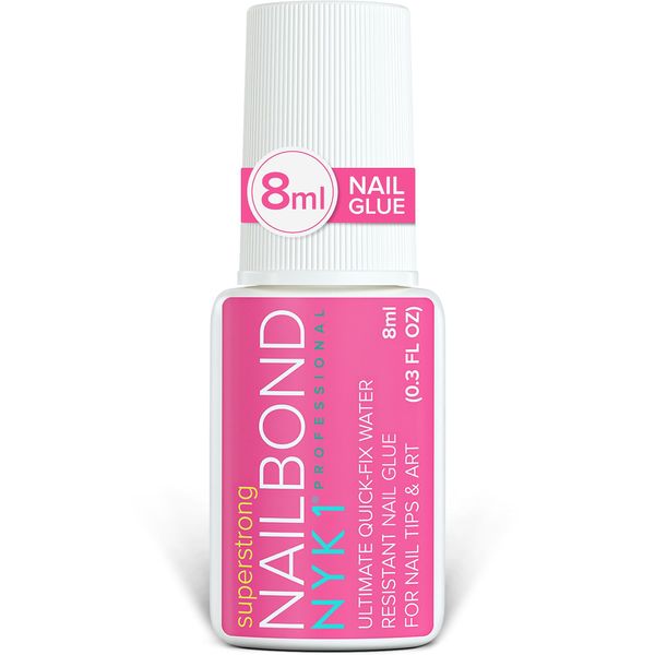 NYK1 NailBond Nagelkleber Für Kunstnägel Extra Stark (8ml) Pinsel On Nagelkleber Für Tips, Press On Nails Und Acrylnägel Nagel Kleber - Nagelkleber Für Eingerissene Nägel Anti-Pilz Nail Glue