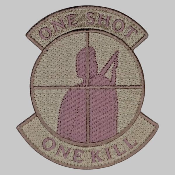 ONE SHOT ONE KILL MILITARY ARMY SNIPER DESERT TACTICAL HOOK MORALE PATCH