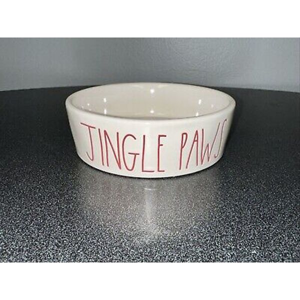 NEW JINGLE PAWS Rae Dunn Ceramic Pet Cat Dog Food Dish Bowl 5”