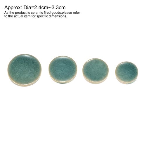 MECCANIXITY 100g Ceramic Mosaic Tiles for Crafts Bulk, Round Ice Crack Green Ceramic Tiles for Mosaic Kits Garden Stepping Stone Cup Mat