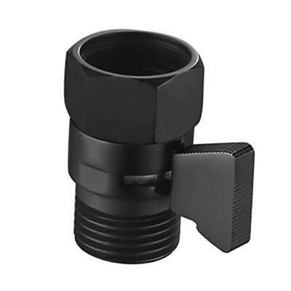 Water Flow Control Valve,  Brass Shut Off Valve for Handheld Matte Black