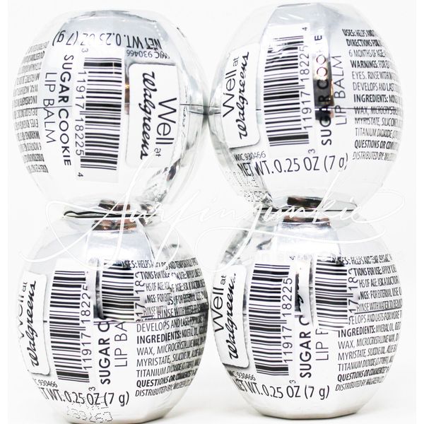 Revo Lip Balm Walgreens .25 oz Sugar Cookie Silver Metallic New 4pc Very Rare