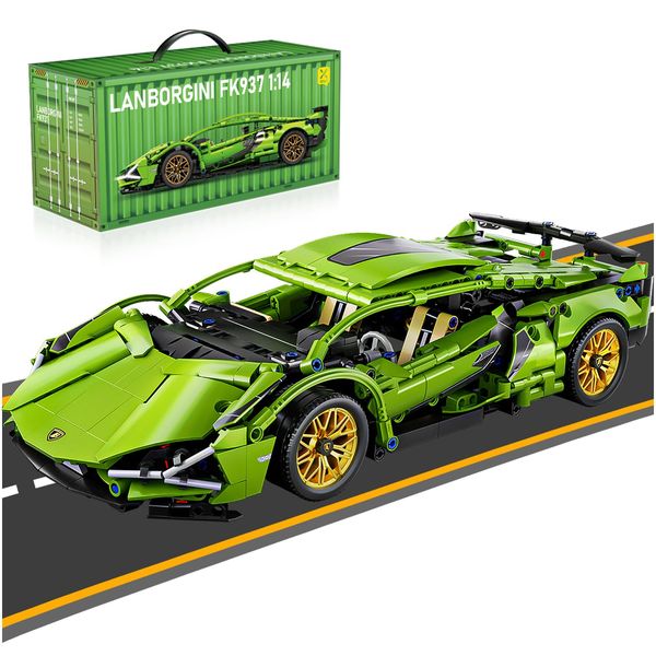 PinkBee Sport Car Building Block Sets for Adults,Race Car Collectible 1:14 Model Scale Engineering Toys Birthday for Men Teens Boys Racing Car Fans Age 8+ 8-12 12 13 14 14+(1254 PCS