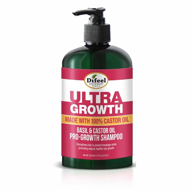 Difeel Ultra Growth Basil & Castor Oil Pro Growth Shampoo 12 oz