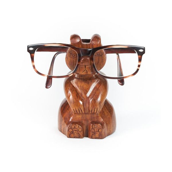 Bear Eyeglasses Holder Stand - Handcrafted Sheesham Wood