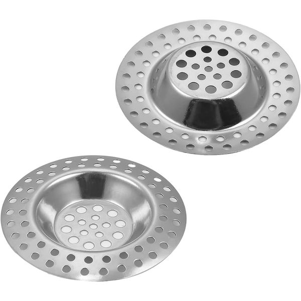 Kitchen Sink Strainer, 2 Stainless Steel Sink Drain Strainer,Hair Catcher For Kitchen Bathroom,75mm Stainless Steel Kitchen Sink Strainer Plug,Sink Sieve Shower Drain Cover Plug Hole Sink Tub Strainer