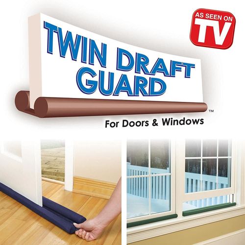 Taylor & Brown 2 PACK Twin Draft Guard Door Draft Stopper, Double Sided Draught Excluder Insulator Door-Seal Strip, Under-Door for Doors & Windows, Brown