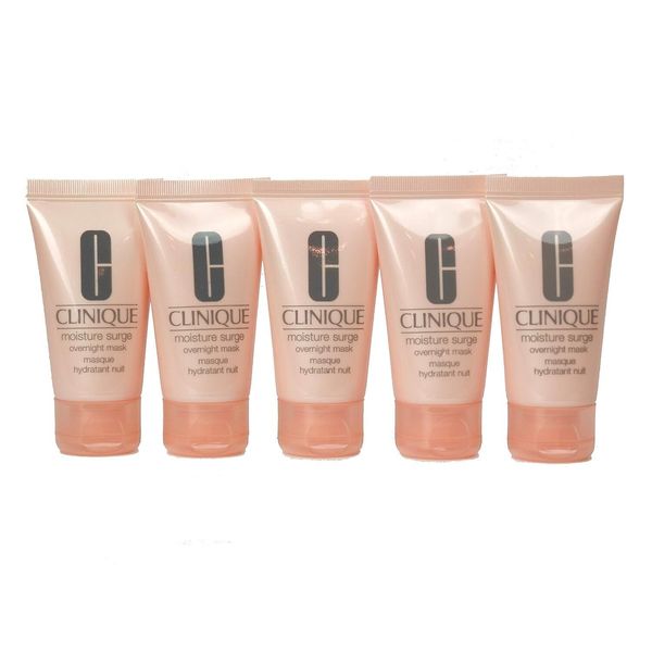 5x Clinique Moisture Surge Overnight Mask, 1oz/30ml each Travel Size, Unboxed