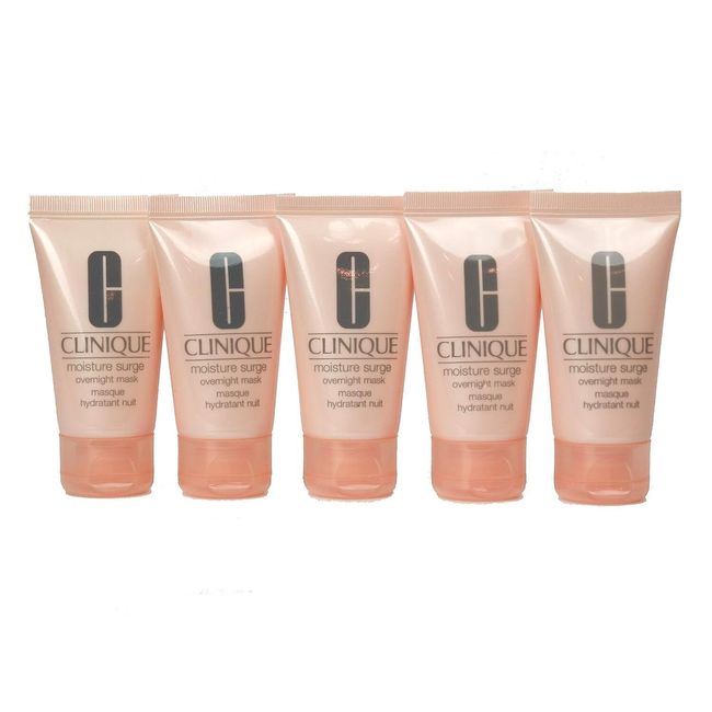 5x Clinique Moisture Surge Overnight Mask, 1oz/30ml each Travel Size, Unboxed