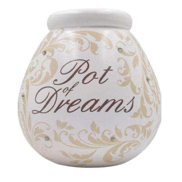 Pot Of Dreams Fleur de LYS-Ceramic Money Box, Beige, 15 x 14 cm