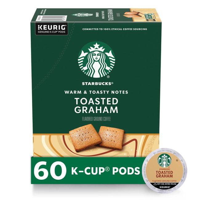 Starbucks Flavored K-Cup Coffee Pods — Toasted Graham for Keurig Brewers — 6 boxes (60 pods total)