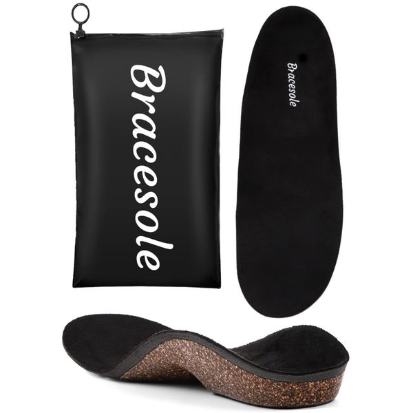 Bracesole Insole, Arch Support, Insole, Shock Absorption, Memory Foam, Standing Work, Cork, Adjustable Size, High Arch (11.0 - 11.2 inches (28 - 28.5 cm)