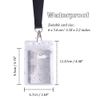 Kuuqa Vertical Strap Badge Card Holder with Black Lanyard 12 Pack