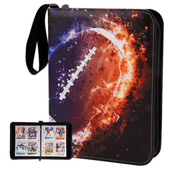 Card Binder Compatible with Football Card, Trading Card, MTG and Other TCG, Fits 400 Cards with 50 Removable Pages, Card Holder Collector for Standard Size Card