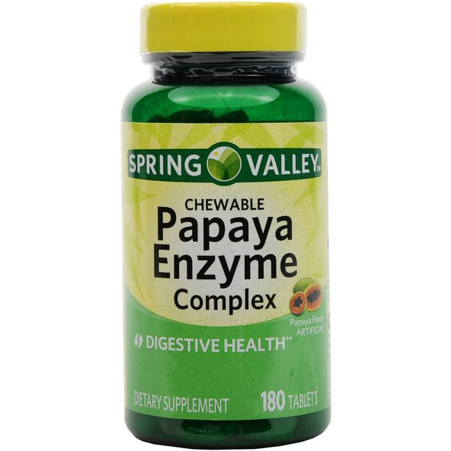 Spring Valley - Papaya Enzyme, 180 Chewable Tablets