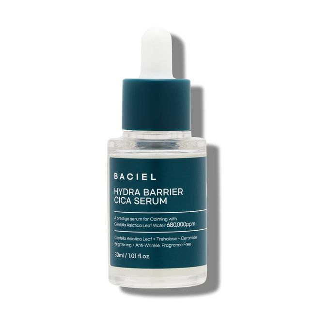 BACIEL - HYDRA BARRIER CICA SERUM 30ml, 1.01 fl.oz - 68% Centella-Blatt, Trehalose, Ceramid – parfümfrei – leichte koreanische Feuchtigkeitscreme für das Gesicht