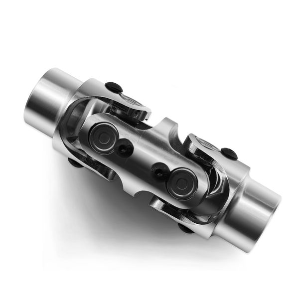 RABROPAR 3/4" Round X 3/4" Round Double Steering Shaft Universal U Joint Coupling Chrome