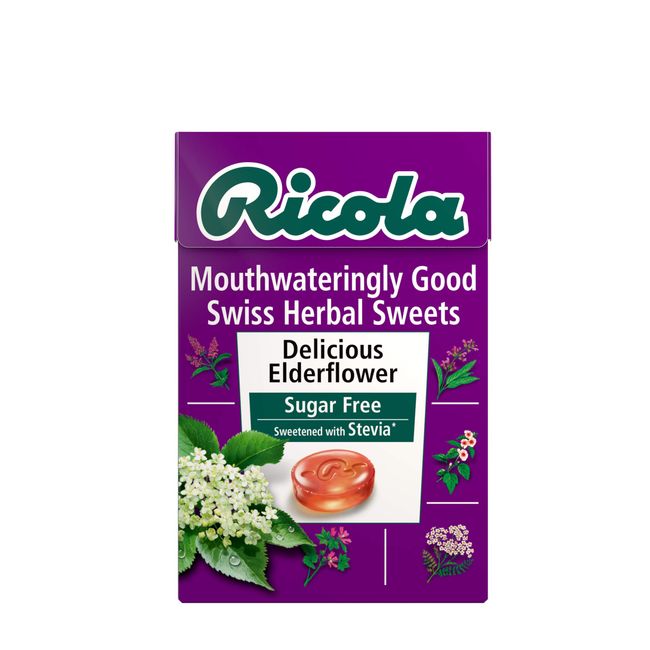 Ricola Elderflower Sugar Free Swiss Herbal Sweets, Herb Drops - Pack of 10 Boxes