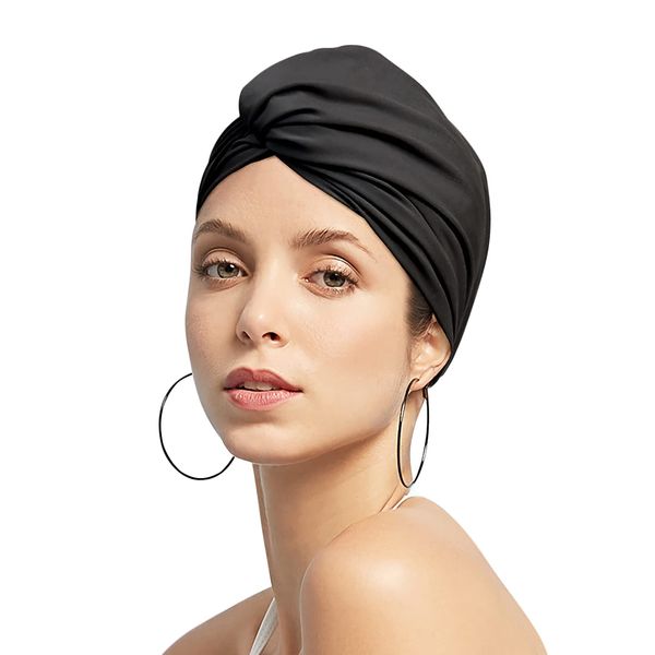 Women Swimming Cap Ear Protection Swim Cap Swimming Hat Ladies Bathing Cap Super Elastic Shower Cap Swim Hat Surfing Cap Water Sports Hat Beanie Cap Chemo Sleep Hat Turban for Long Hair Short Hair