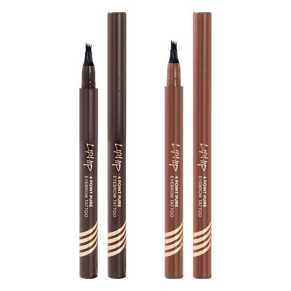 [Liphip][1+1]Liphip Eyebrow Tattoo Pen 4 Point Pure Eyebrow Pencil (Total 2 Pieces)