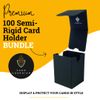 Card Guardian - Semi Rigid Card Holder Set | Premium Deck Box with 100 Semi-Rigid Card Holders (Black)