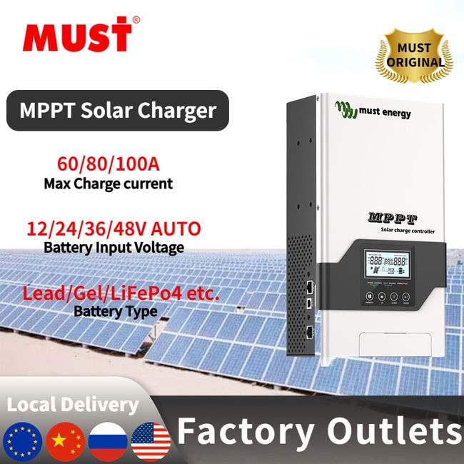 LiTime 60A MPPT 12V/24V/36V/48V Auto DC Input Solar Charge