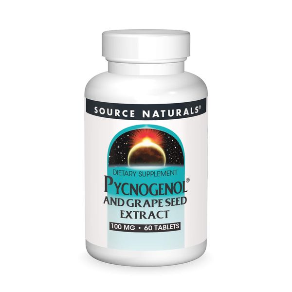 Source Naturals Pycnogenol & Grape Seed Extract 100 mg Dietary Supplement - 60 Tablets