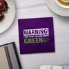 Shopagift Warning Green Tea 2 Pack Coasters Funny Tea Addict - 9cm x 9cm