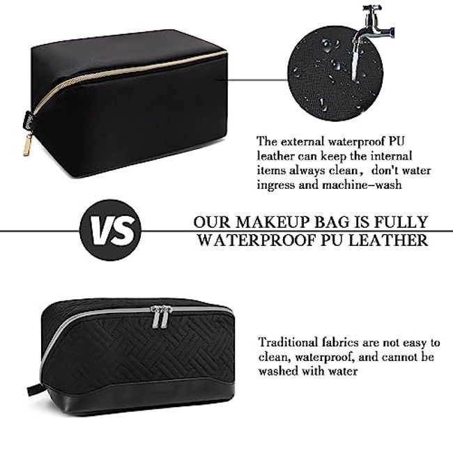 Portable Makeup Bag Opens Flat for Easy Access,Waterproof Large
