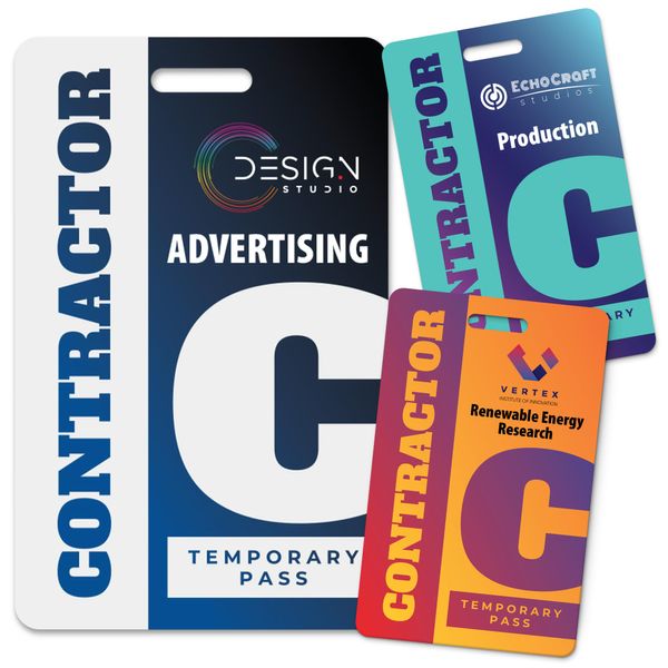 Contractor Badges, Custom Print, Heavy Duty (with Logo)